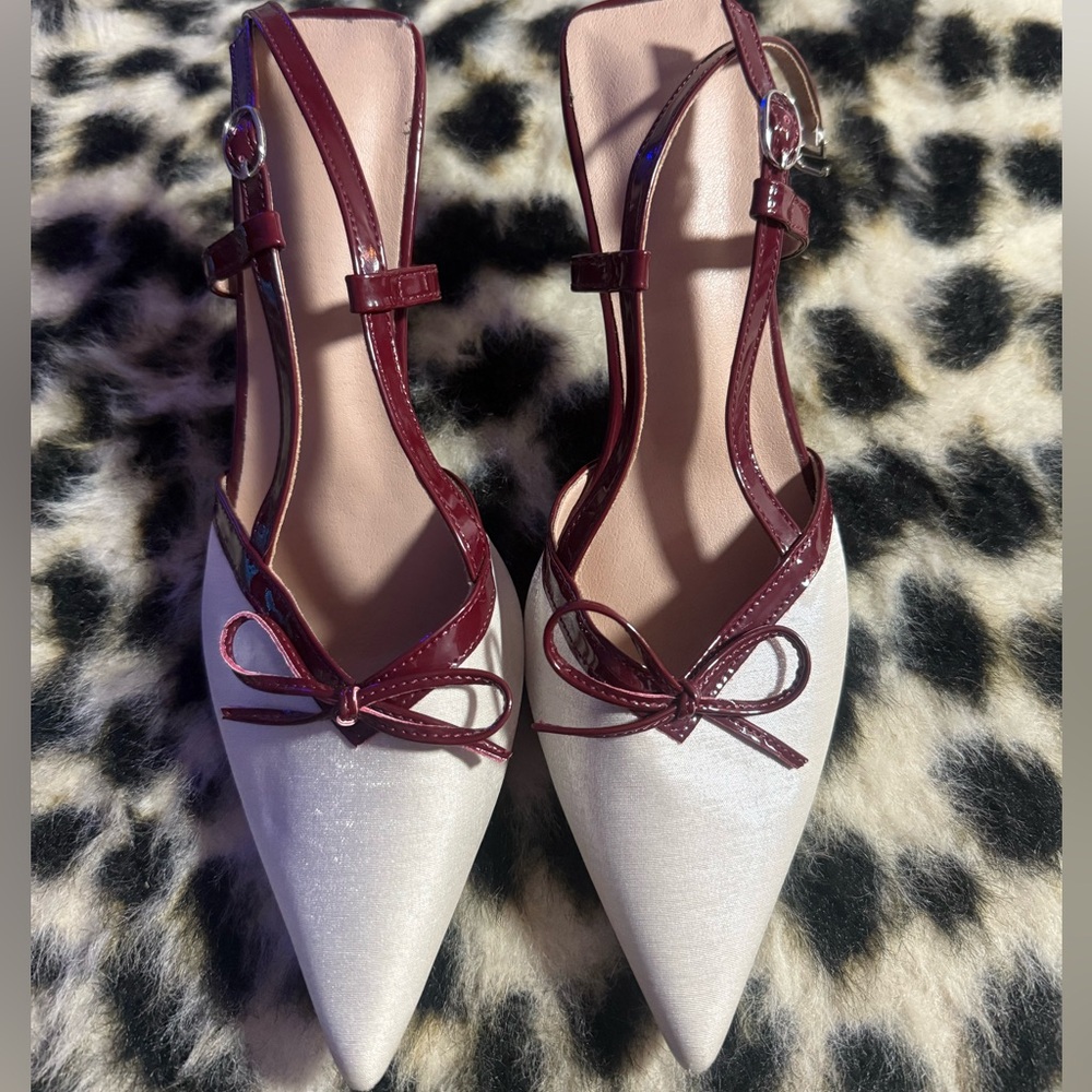 Elegant Burgundy and Cream Women's Shoes